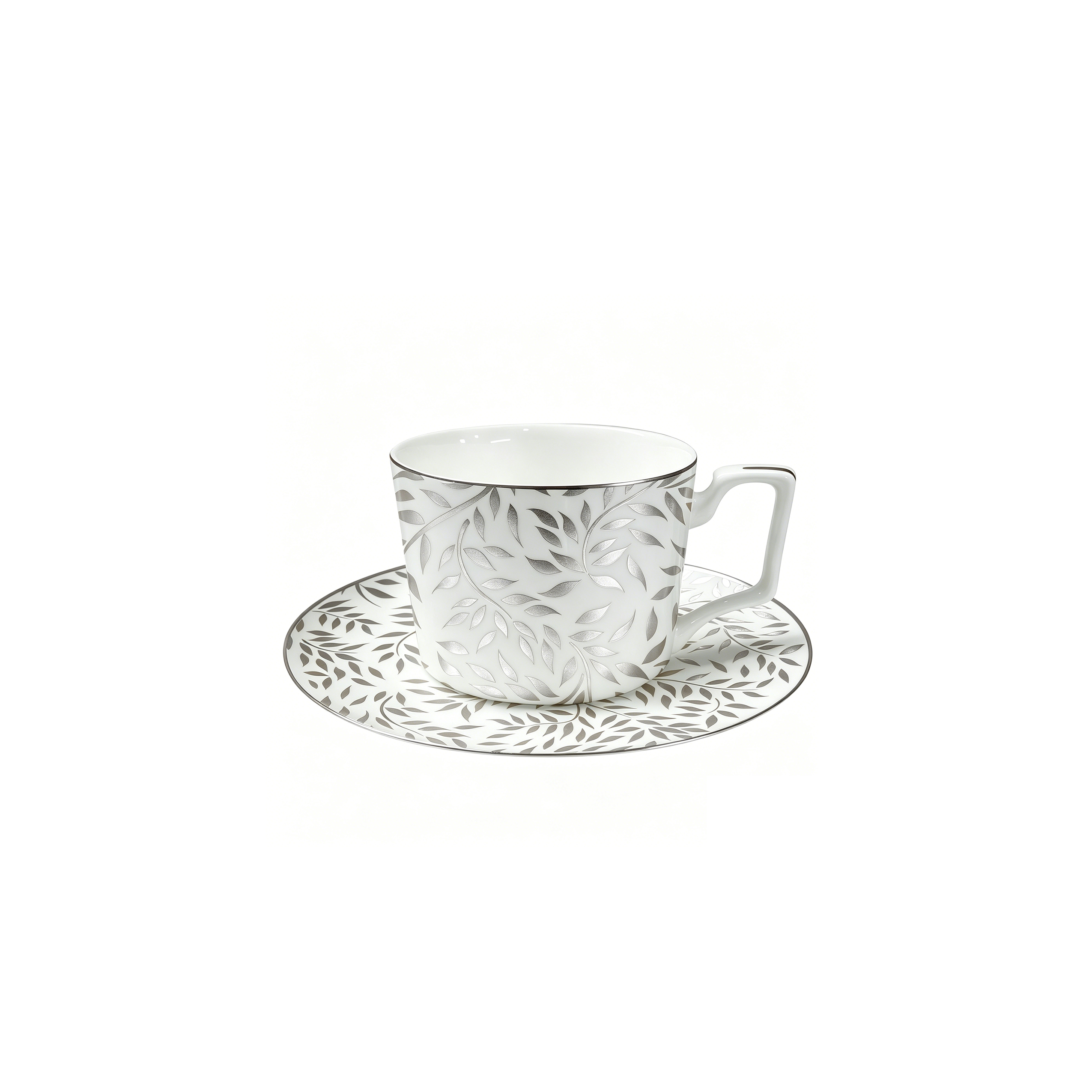 Silver - 275ml 125ml Cup & Saucer